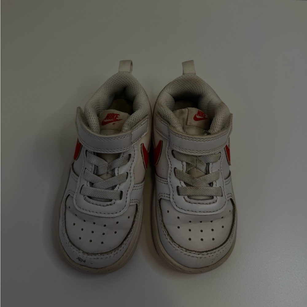 Nike Kids White and Orange Sneakers